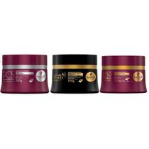 Kit Máscaras Cronograma Capilar Cabelos Alisados 300Gr