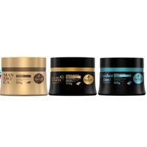 Kit Máscaras Cronograma Capilar Cabelos Cacheados 300Gr