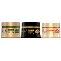 Kit Máscaras Cronograma Capilar Cabelos Frágeis 300Gr