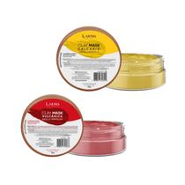 Kit Máscaras de Argila Lakma 150g Argila Vermelha e Amarela para Cuidados Faciais Naturais