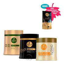 Kit Máscaras Haskell Cronograma Capilar Cabelos Frágeis 500g + Refil de Shampoo Haskell