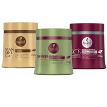 Kit Máscaras Mandioca + Bananeira + Pós Progressiva Haskell - 500g / Cabelos Quimicamente Tratados