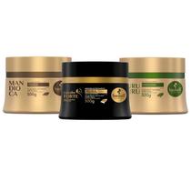 Kit Máscaras Mandioca + Cavalo Forte + Murumuru Haskell - 300g / Cabelo Ressecados Kit Máscaras Mandioca + Cavalo Forte + Murumuru Haskell - 300g / Cabelo Ressecados