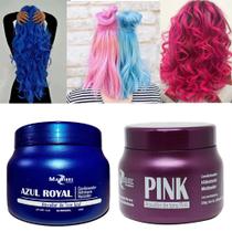 Kit Máscaras Matizadora Azul Royal e Pink Mairibel 250g