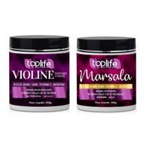 Kit Máscaras Matizadoras Toplife Violine e Marsala 2x500g Hidratação Profunda