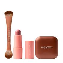Kit Mascavo Pincel 01 + Blush Oak 6G + Bronzer Sunset 8G Kit Mascavo Pincel 01 + Blush Oak 6G + Bronzer Sunset 8G