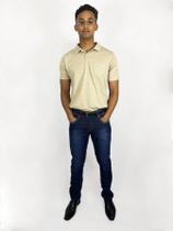 KIT Masculino 02 Peças- Camisa Polo Bege e Calça Skinny Jeans Simples - Pthirillo