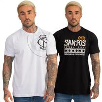 Kit Masculino 2 Camisetas Santos Futebol Clube Torcedor Kit Masculino 2 Camisetas Santos Futebol Clube Torcedor