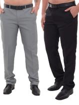 KIT Masculino 2 Peças - Calça Social Cinza Claro e Calça Social Preto