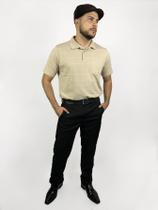 KIT Masculino 2 Peças - Camisa Polo Bege e Calça Social Preta - Pthirillo