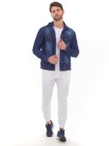 KIT Masculino 3 Peças - Jaqueta Jeans Simples, Camiseta Branca Básica e Calça Sarja Jogger Branca