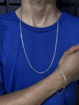 Kit Masculino 3x1 corrente e pulseira 3mm - Aço inoxidavel