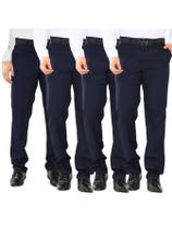 KIT Masculino 4 Peças - Calça Social Oxford Calça de Terno Executivo Azul Marinho