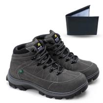 Kit Masculino Bota Couro Adventure + Carteira Moderna