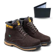 Kit Masculino Coturno Couro + Carteira Slim Moderna - Bell Boots