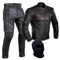 Kit Masculino Jaqueta Calça Falcon V2 Couro Impermeável