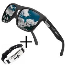 Kit Masculino Óculos de Sol Polarizado + Pulseira de Silicone Cruz