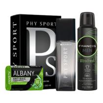 Kit Masculino Sport Verde Colonia Desodorante Sabonete