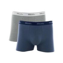 Kit Mash 2 Cuecas Boxer Cotton 110.04 Azul/CinzaMesclaClaro Kit Mash 2 Cuecas Boxer Cotton 110.04 Azul/CinzaMesclaClaro