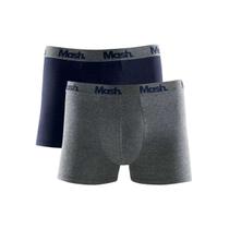 Kit Mash 2 Cuecas Boxer Cotton 110.36 Azul/Cinza
