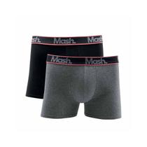 Kit Mash 2 Cuecas Boxer Cotton 110.42 Mescla Escuro/Preto Kit Mash 2 Cuecas Boxer Cotton 110.42 Mescla Escuro/Preto