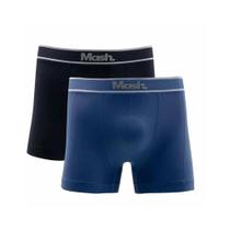 Kit Mash 2 Cuecas Boxer Sem Costura Microfibra 711.17 Azul/Preto