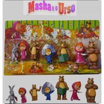 Kit Masha e o Urso Aventuras em Família com 7 Adoráveis Bonecos