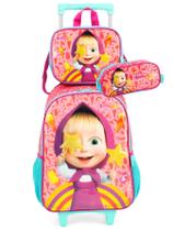 Kit Masha e o Urso Disney Mochila de Rodinha + Lancheira pk