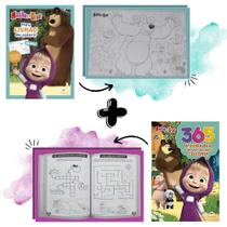 Kit Masha e o Urso Meu Livrão de Colorir + 365 Atividades Aprendizado e Entretenimento Infantil