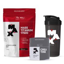 Kit Mass 17500 Refil 1,4kg, Creatina 300g e Coqueteleira Max Titaium