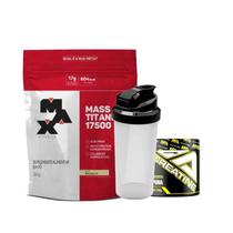 Kit Mass Titanium 17500 Max Titanium 3kg Creatina 100g Adaptogen Com Coqueteleira