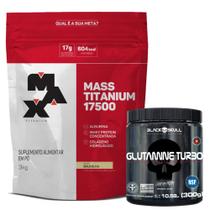Kit Mass Titanium Refil 3Kg - Max Titanium + Glutamina Turbo - 300g - Glutamina