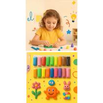 Kit Massa de EVA 10 Cores Flexível para Arte e Crianças