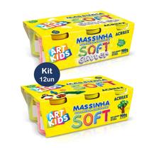 Kit Massa de Modelar 12 Potes 150g Cores Básicas + Glitter Soft ArtKids Acrilex Massinha Escolar Infantil Não Tóxica Kit Massa de Modelar 12 Potes 150g Cores Básicas + Glitter Soft ArtKids Acrilex Massinha Escolar Infantil Não Tóxica