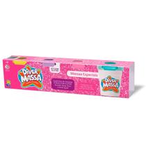 Kit Massa de Modelar Infantil Divertoys com 4 Potes Kit Massa de Modelar Infantil Divertoys com 4 Potes