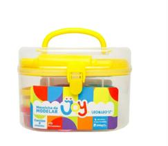 Kit massa de modelar joy maleta com 8 cores e 15 moldes - 73532