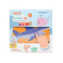 Kit Massa de Modelar para Colorir Fundo do Mar - 5 Cores + 5 Cards + 2 Moldes Leonora - 72539