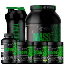 Kit Massa Hipercalórico MASS GAINER + BCAA + Creatina + Glutamina + Colágeno + Shaker - Original Nutrition