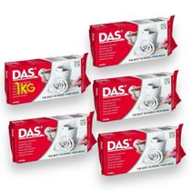kit Massa Modelar Cerâmica Fria DAS Escultura Branca 5kg