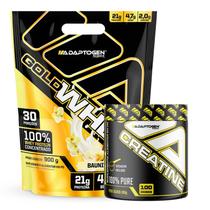 Kit Massa Muscular Gold Whey 900gr Refil e Creatina platinum 300gr Adaptogen Science