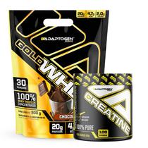 Kit Massa Muscular Gold Whey 900gr Refil e Creatina platinum 300gr Adaptogen Science