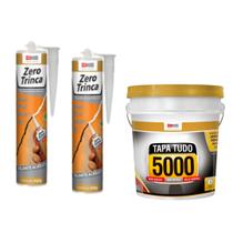 Kit Massa Tapa Tudo 5000 90G + 2x Selante Acrílico Zero Trinca 420G - DRYLEVIS