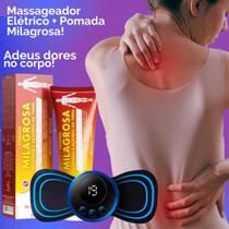 Kit Massageador Elétrico Portátil + Pomada Massageadora para dor Lombar, dor Costas, dor Corpo