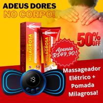 Kit Massageador Elétrico Portátil + Pomada Massageadora para dor Lombar, dor Costas, dor Corpo
