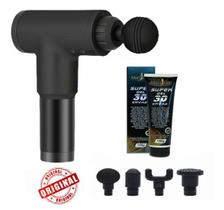 Kit Massageador Elétrico Profissional Muscular Recarregável + Gel 30 Ervas Kit Massageador Elétrico Profissional Muscular Recarregável + Gel 30 Ervas