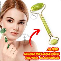Kit massageador facial Rolo Jade +Sérum RS Mosqueta +Roller