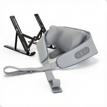 Kit Massageador Pescoço e Ombros com Calor Suporte Notebook Ergonômico Ajustável. Combo Perfeito para Conforto no Home Office e Alívio de Dores