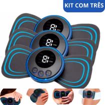 KIT Massageador Portátil Recarregável 3 unidades - Mini Massage Stick Cor Preto 110V KIT Massageador Portátil Recarregável 3 unidades - Mini Massage Stick Cor Preto 110V