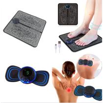 Kit Massagem Tapete+Mini Massageador Eletrico Alivia Dores Corpo Fisioterapia
