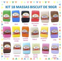 Kit Massas Biscuit JL Artesanato - 18 Unid., 90g, Coloridas